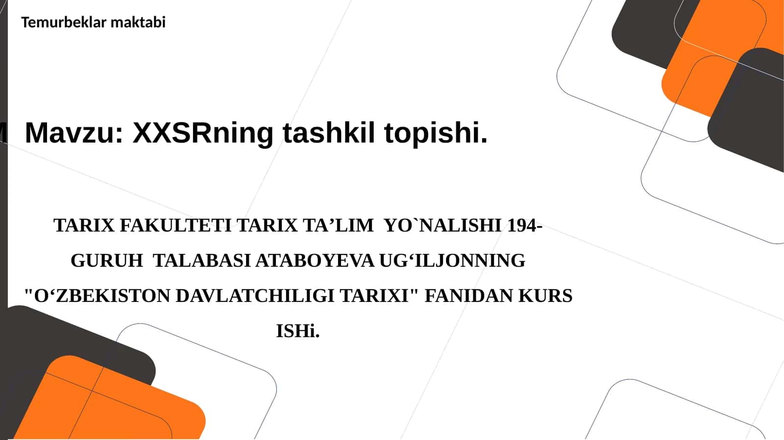XXSRning tashkil topishi 2