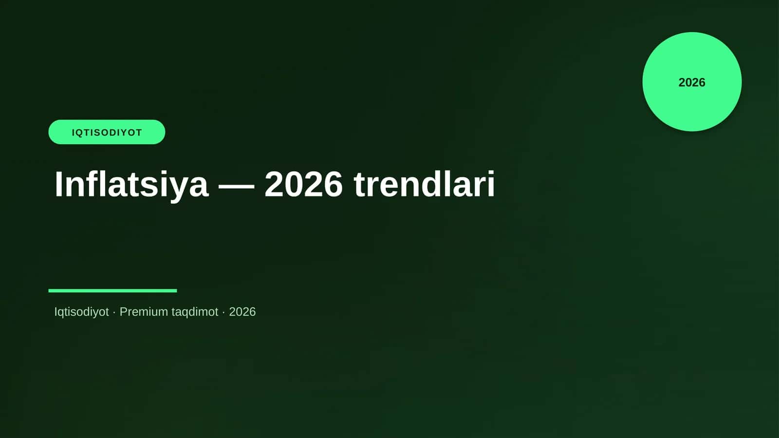 Inflatsiya — 2026 trendlari