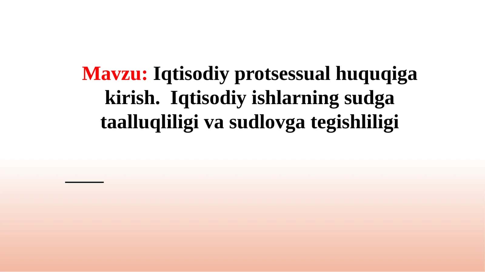 Iqtisodiy protsessual huquqigakirish