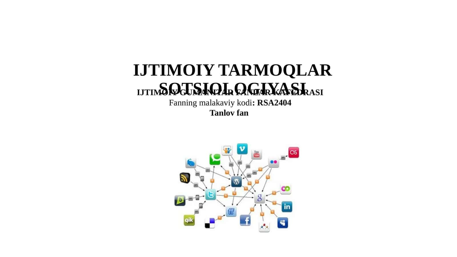 Ijtimoiy tarmoqlar sotsiologiyasi
