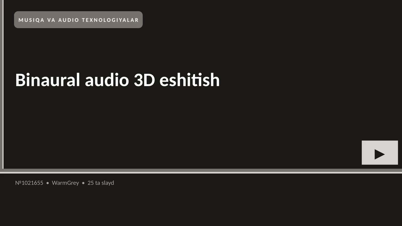 MUSIQA VA AUDIO TEXNOLOGIYALAR