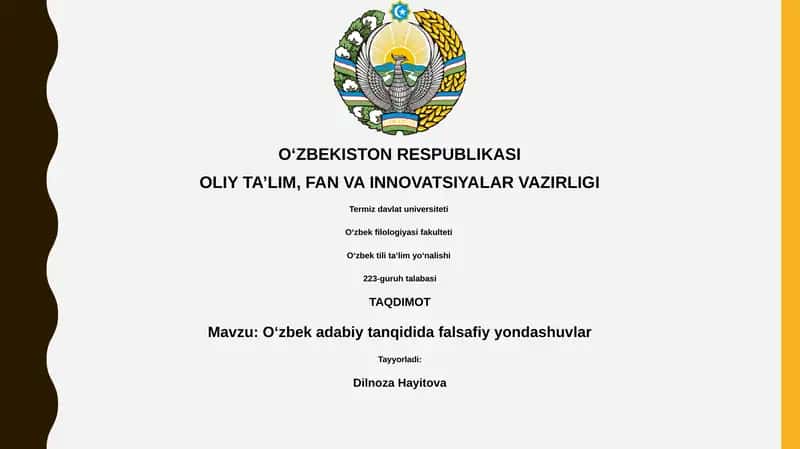 O‘zbek adabiy tanqidida falsafiy yondashuvlar