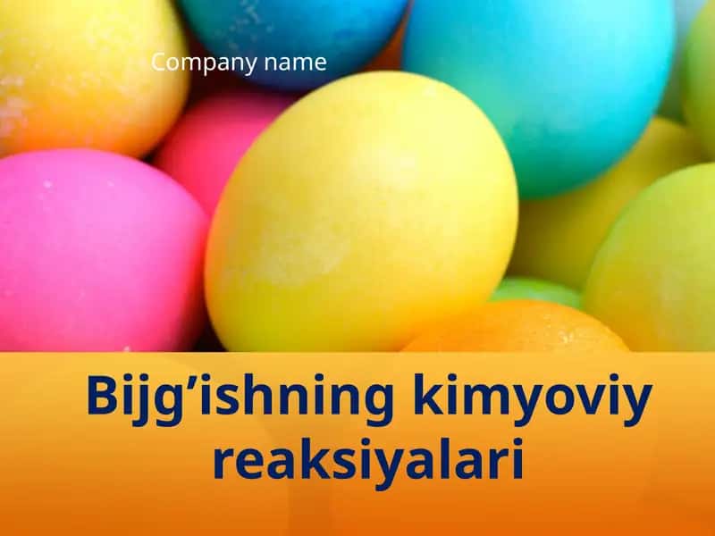 Bijg'ishning kimyoviy reaksiyalari