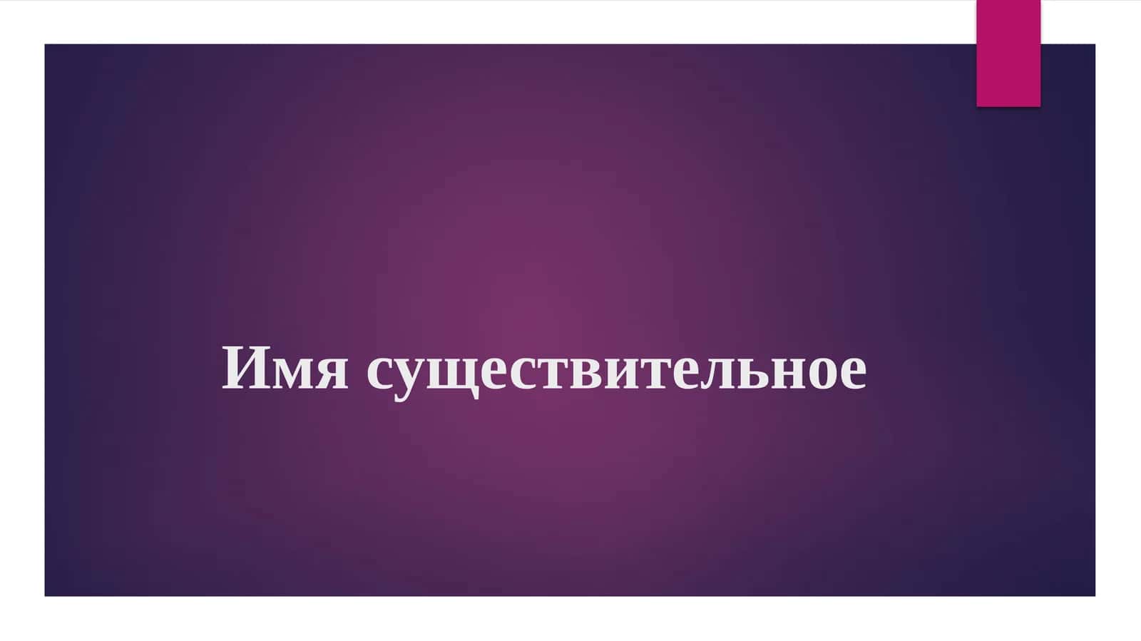 Имя существительное