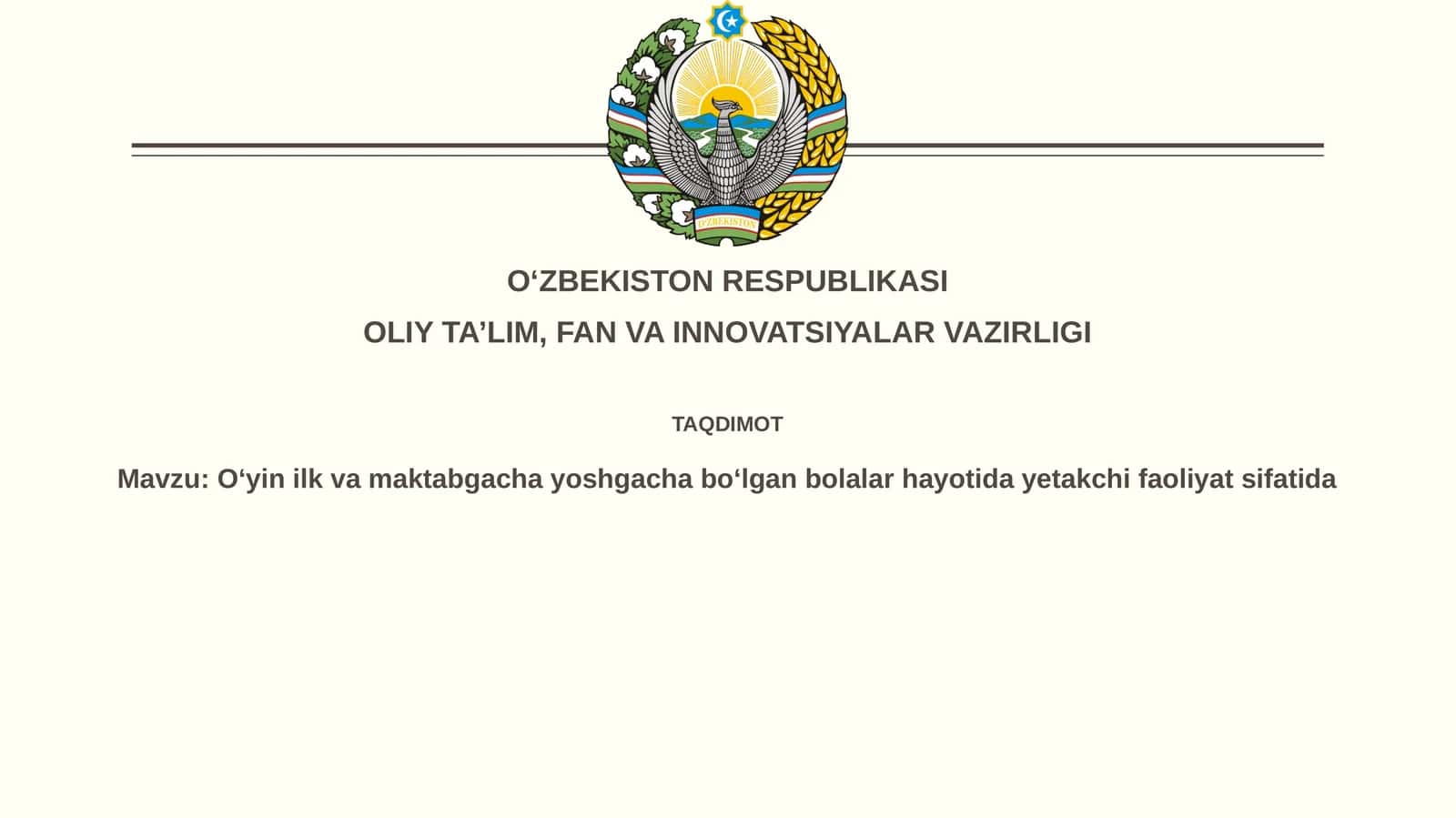 O'yin: Ta'rif, ahamiyat va turlari