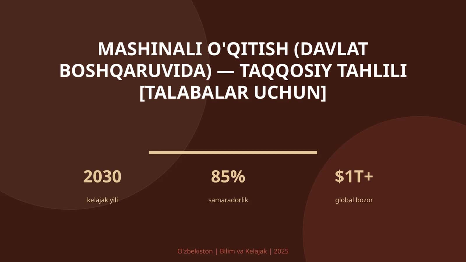 Mashinali o'qitish (davlat boshqaruvida) — taqqosiy tahlili [talabalar uchun]
