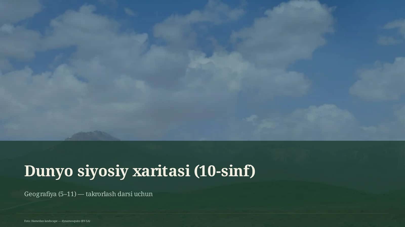 Dunyo siyosiy xaritasi (10-sinf)