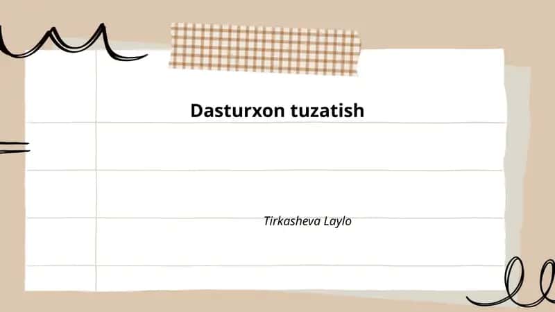 Dasturxon tuzatish