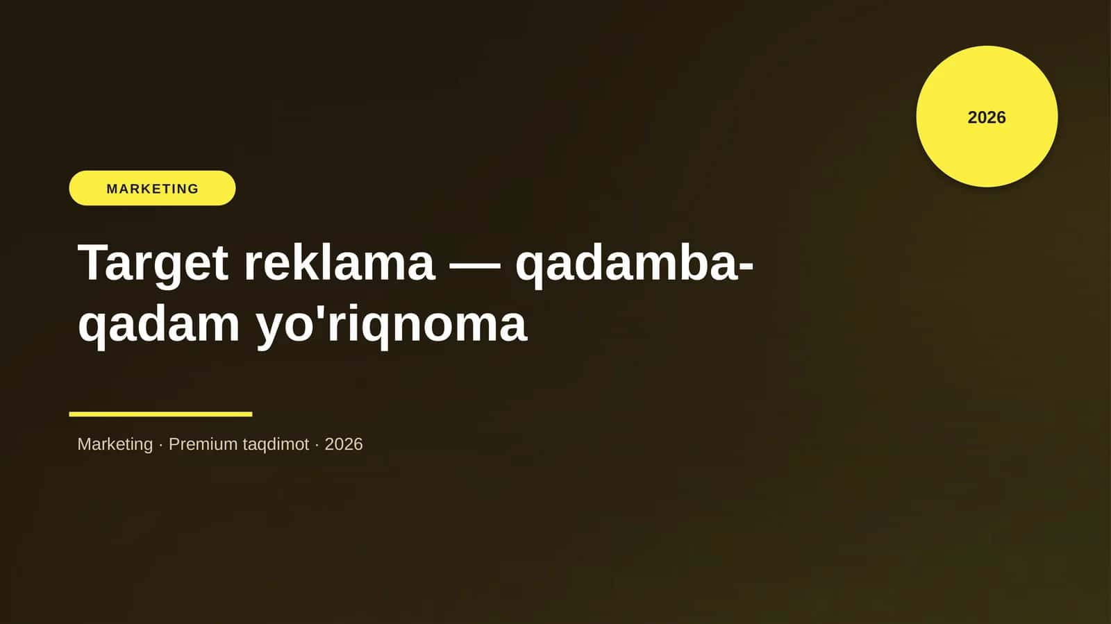 Target reklama — qadamba-qadam yo'riqnoma