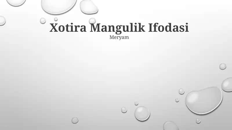 Xotira Mangulik Ifodasi