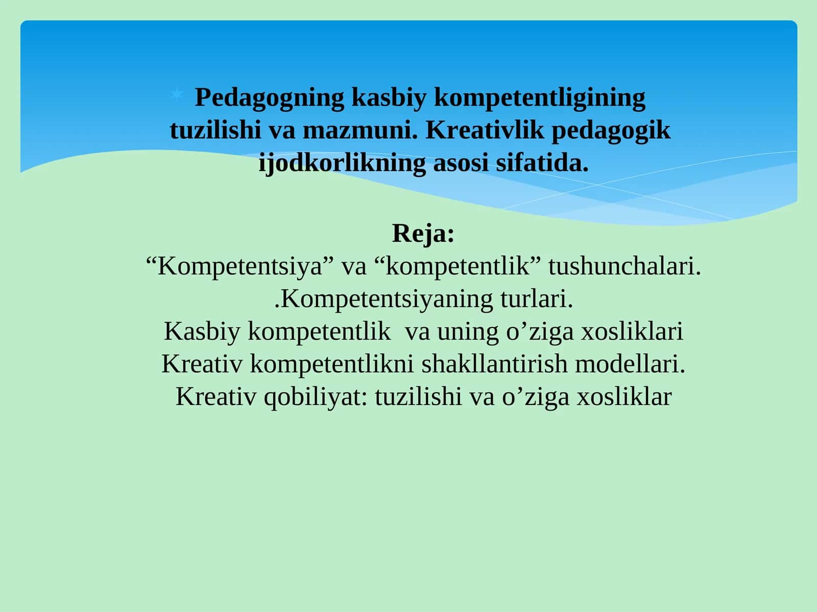 Pedagogik mahorat; seminar va laboratoriya mashg’ulotlari uchun ishlanmalar