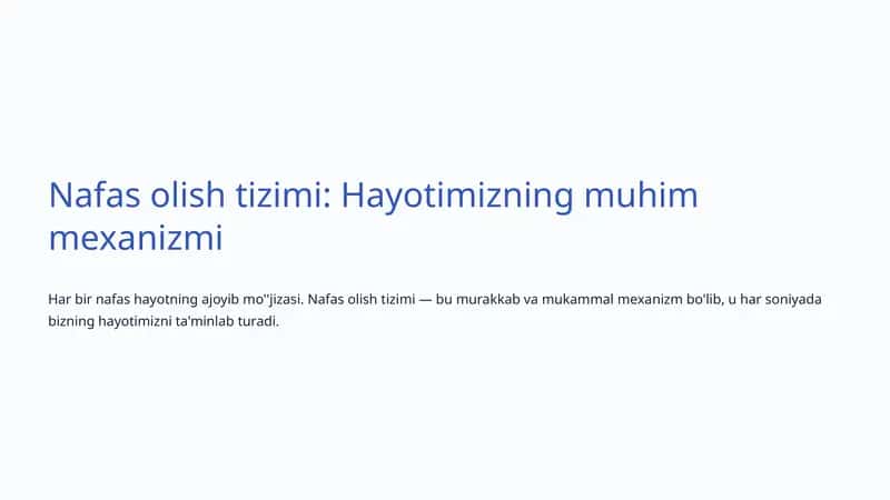Nafas olish tizimi