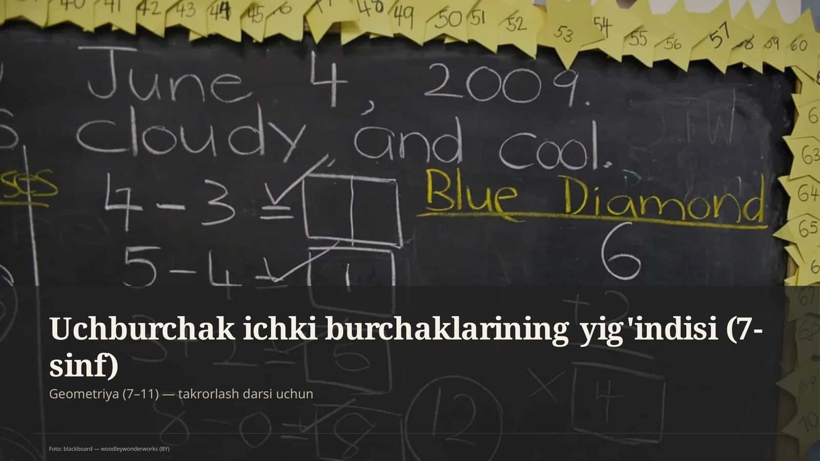 Uchburchak ichki burchaklarining yig'indisi (7-sinf)