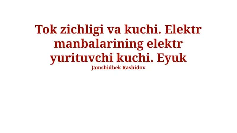 Elektr manbalarining elektr yurituvchi kuchi