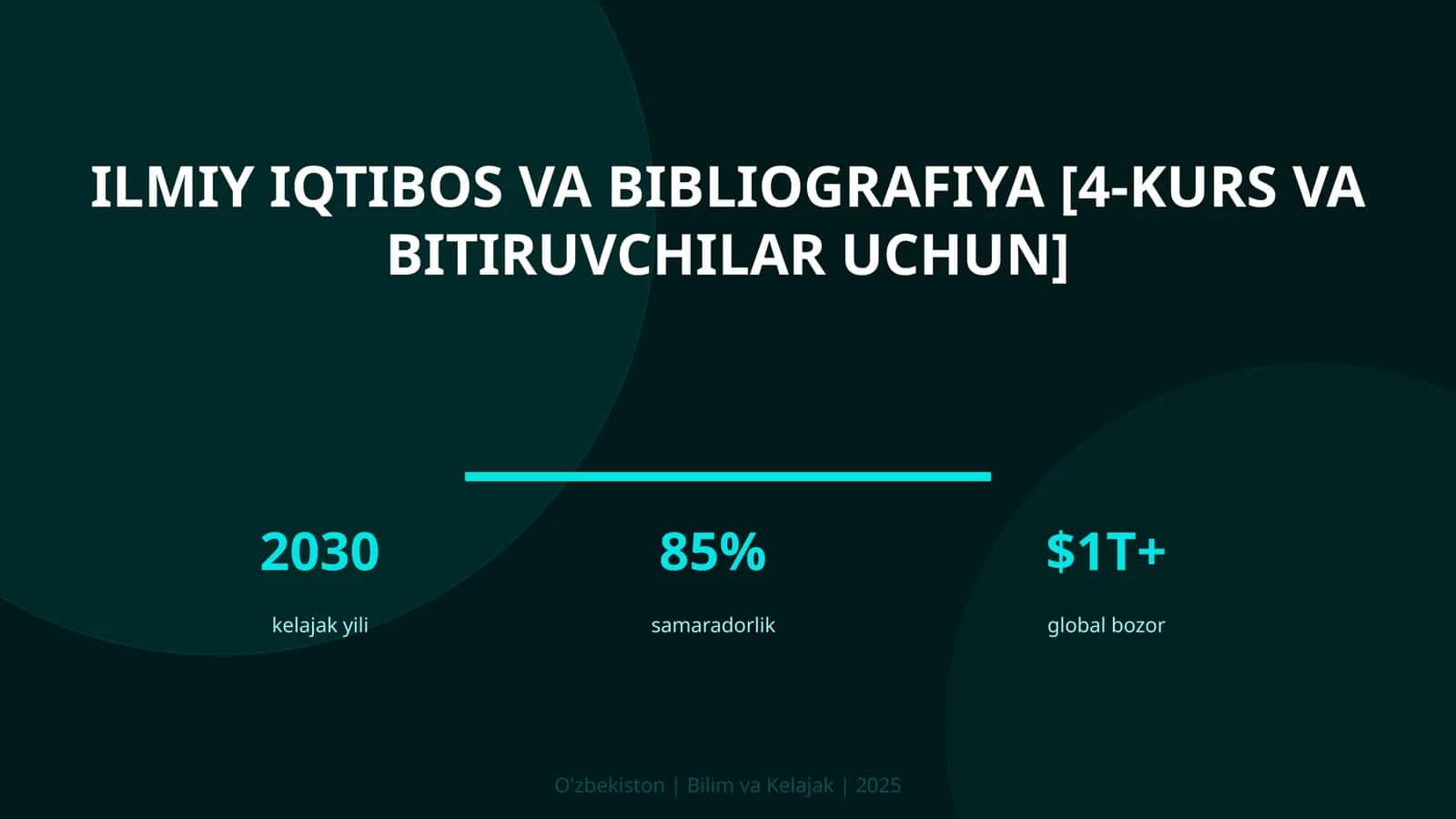 Ilmiy iqtibos va bibliografiya [4-kurs va bitiruvchilar uchun]