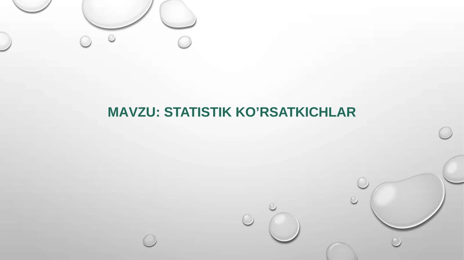 Statistik ko’rsatkichlar
