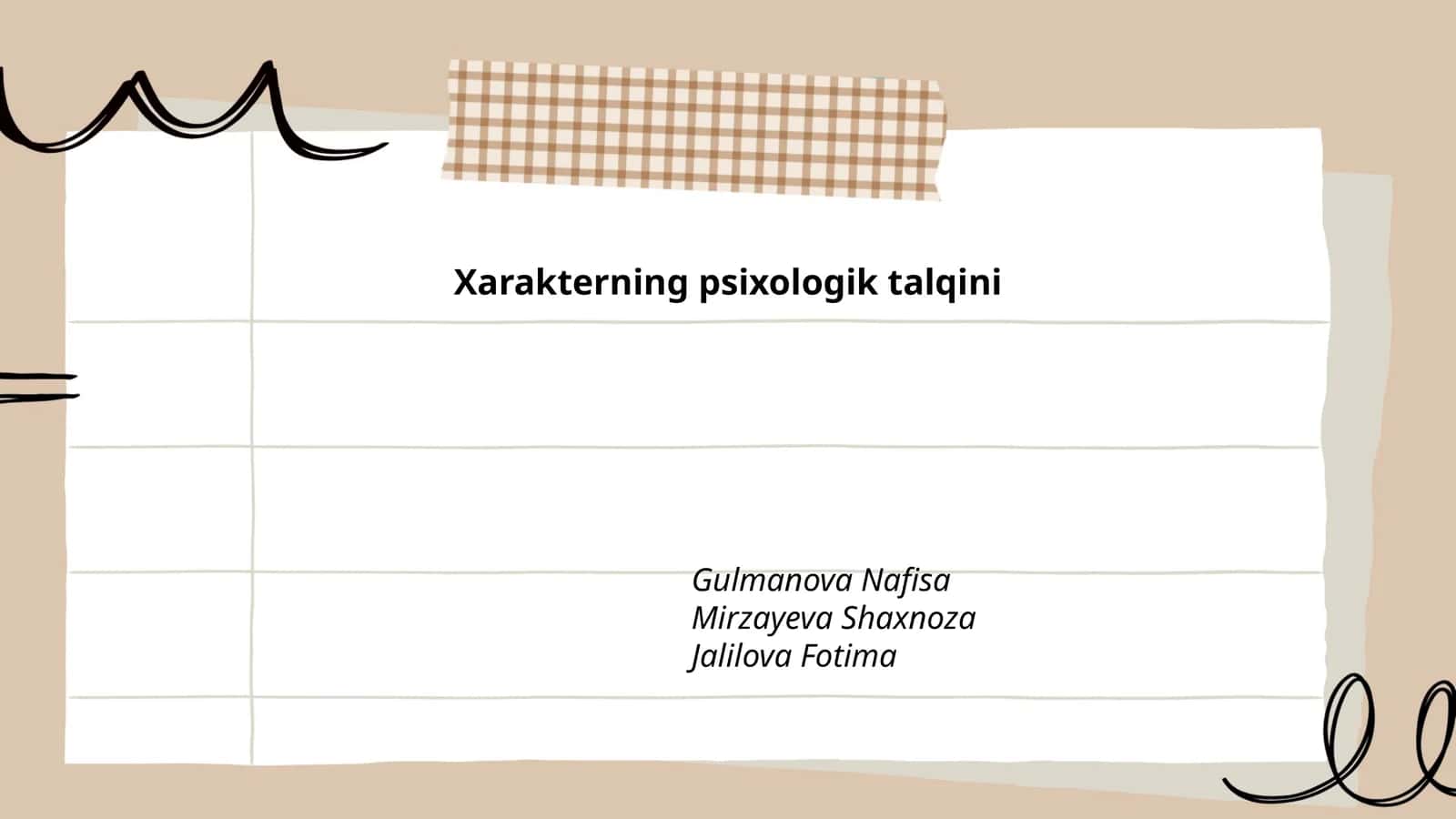Xarakterning psixologik talqini