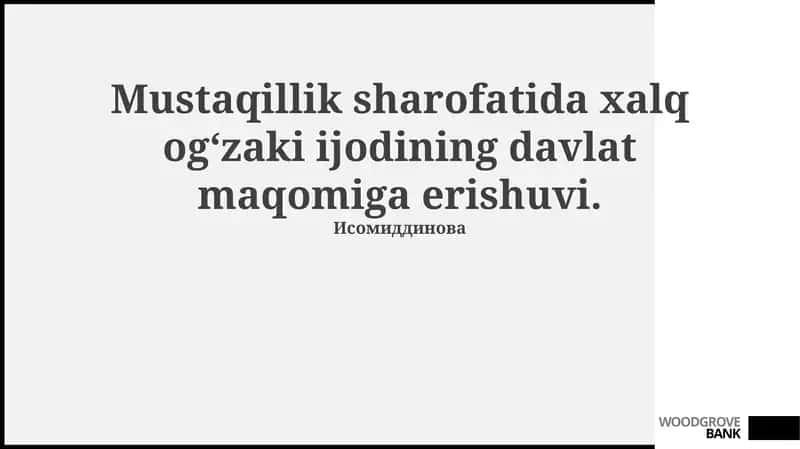 Mustaqillik va Xalq Ogʻzaki Ijodi: Yangi Ufqlar