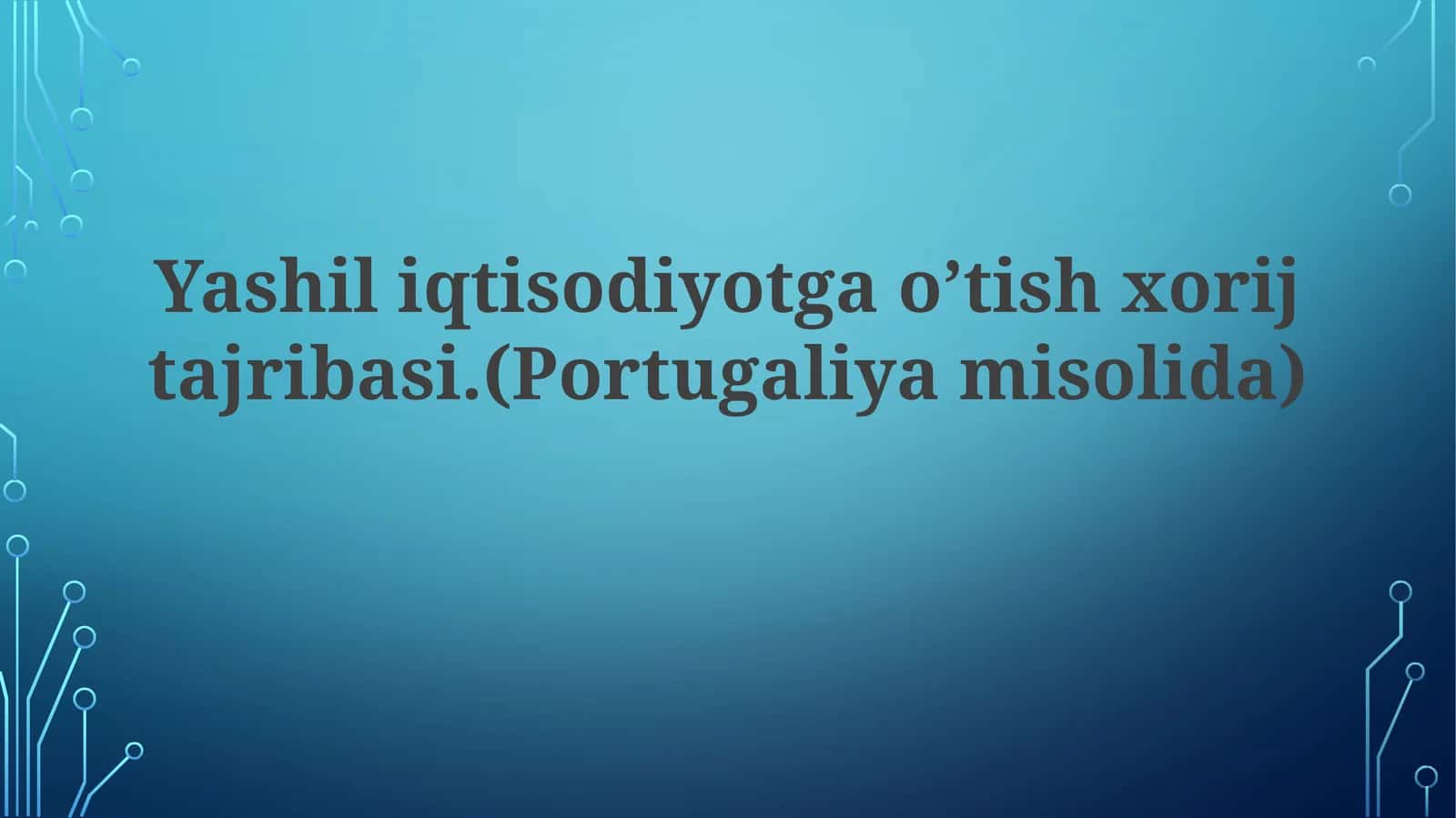 Portugaliyaning Yashil O'tish Safarlari