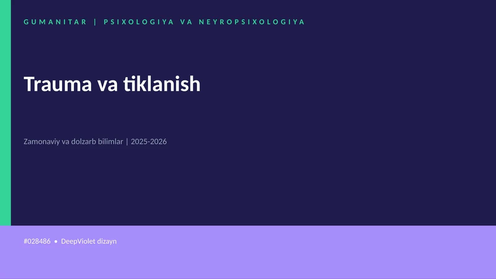 Trauma va tiklanish
