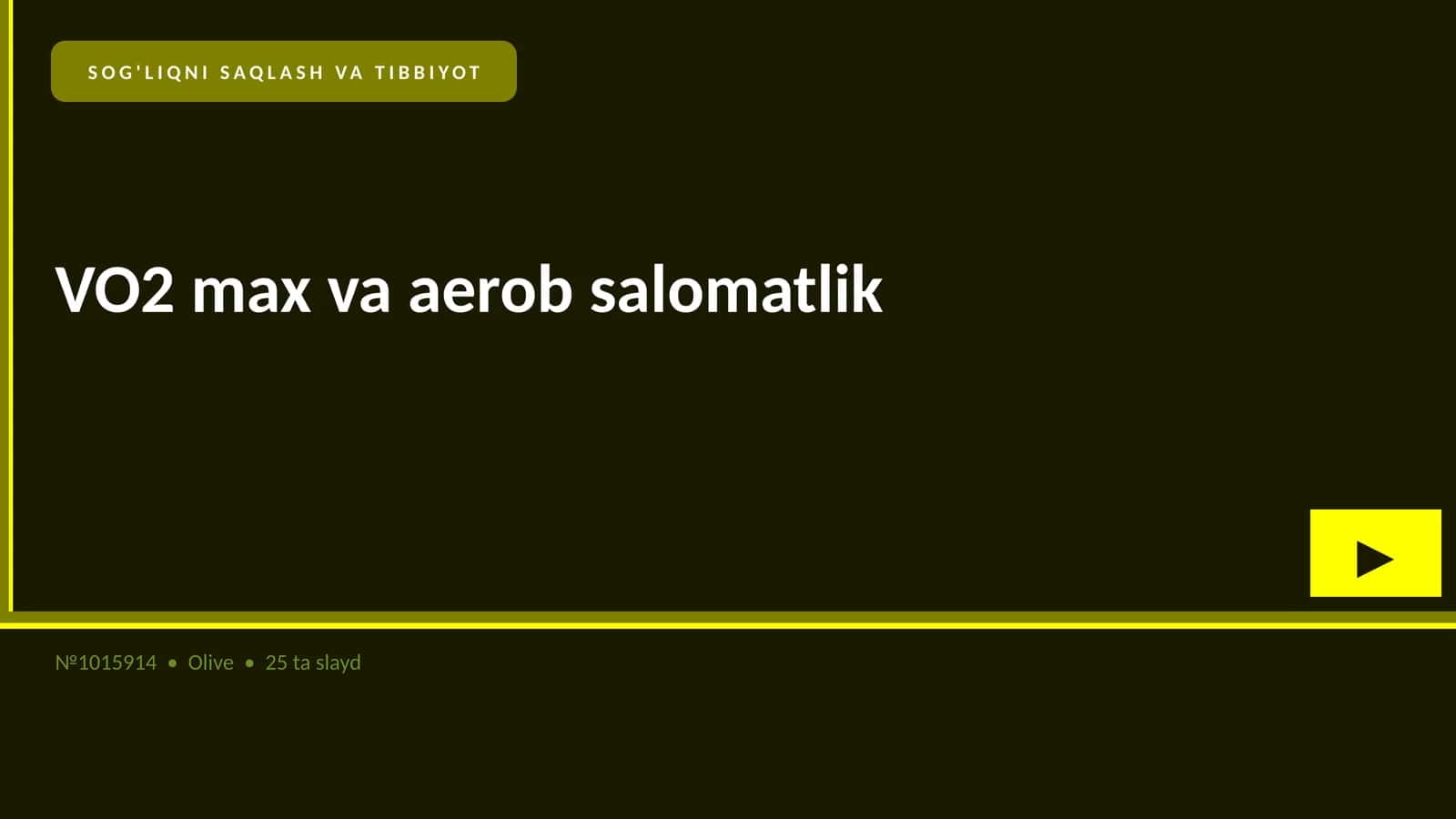VO2 max va aerob salomatlik