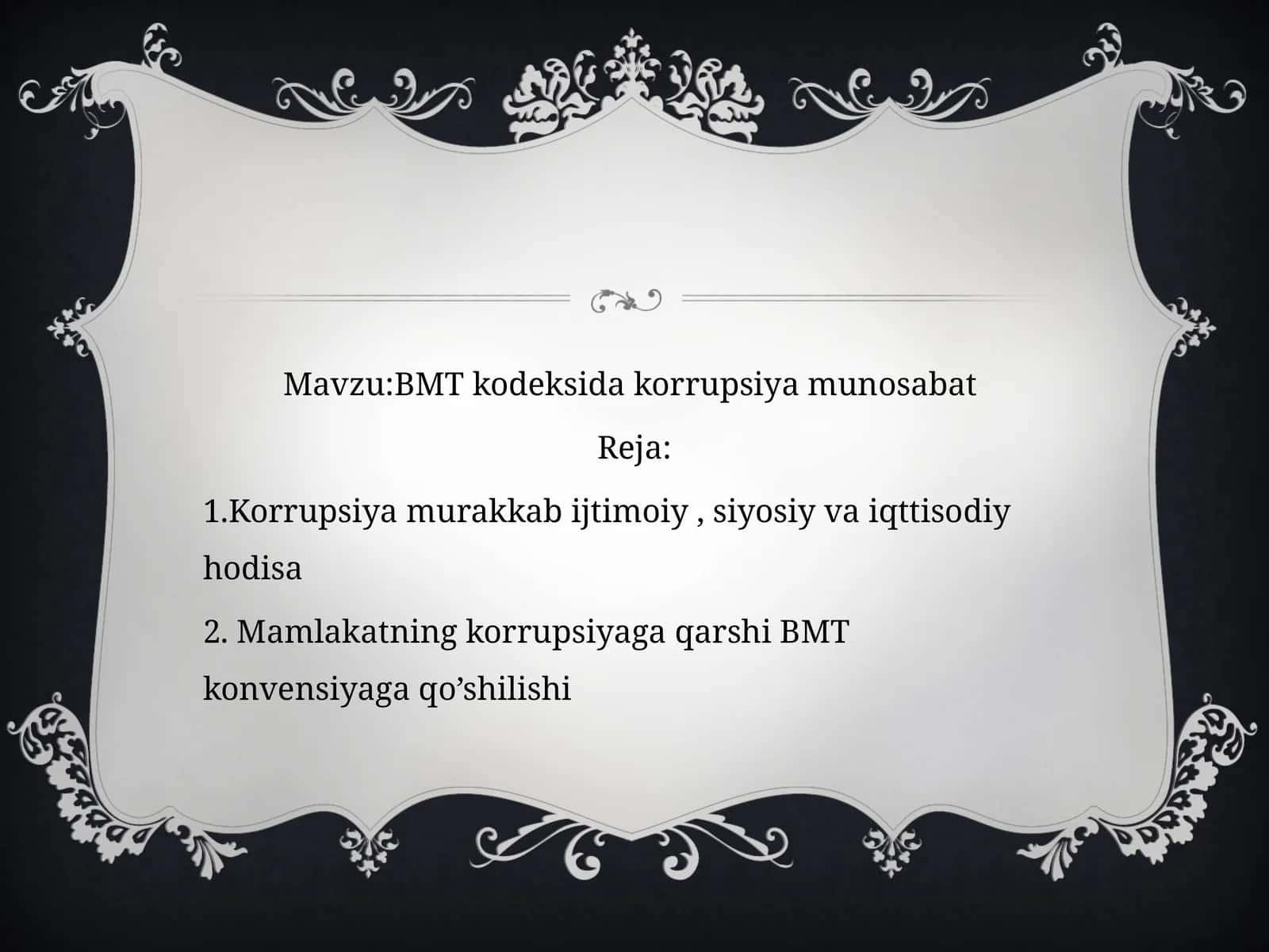 BMT kodeksida korrupsiyaga munosabat