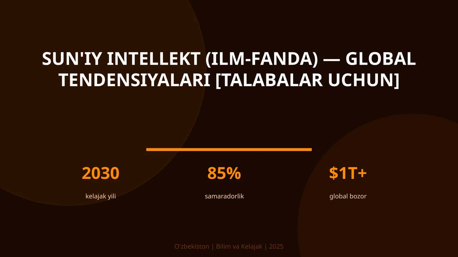 SUN'IY INTELLEKT (ILM-FANDA) — GLOBAL TENDENSIYALARI [TALABALAR UCHUN]