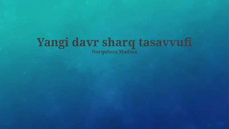 Yangi davr sharq tasavvufi