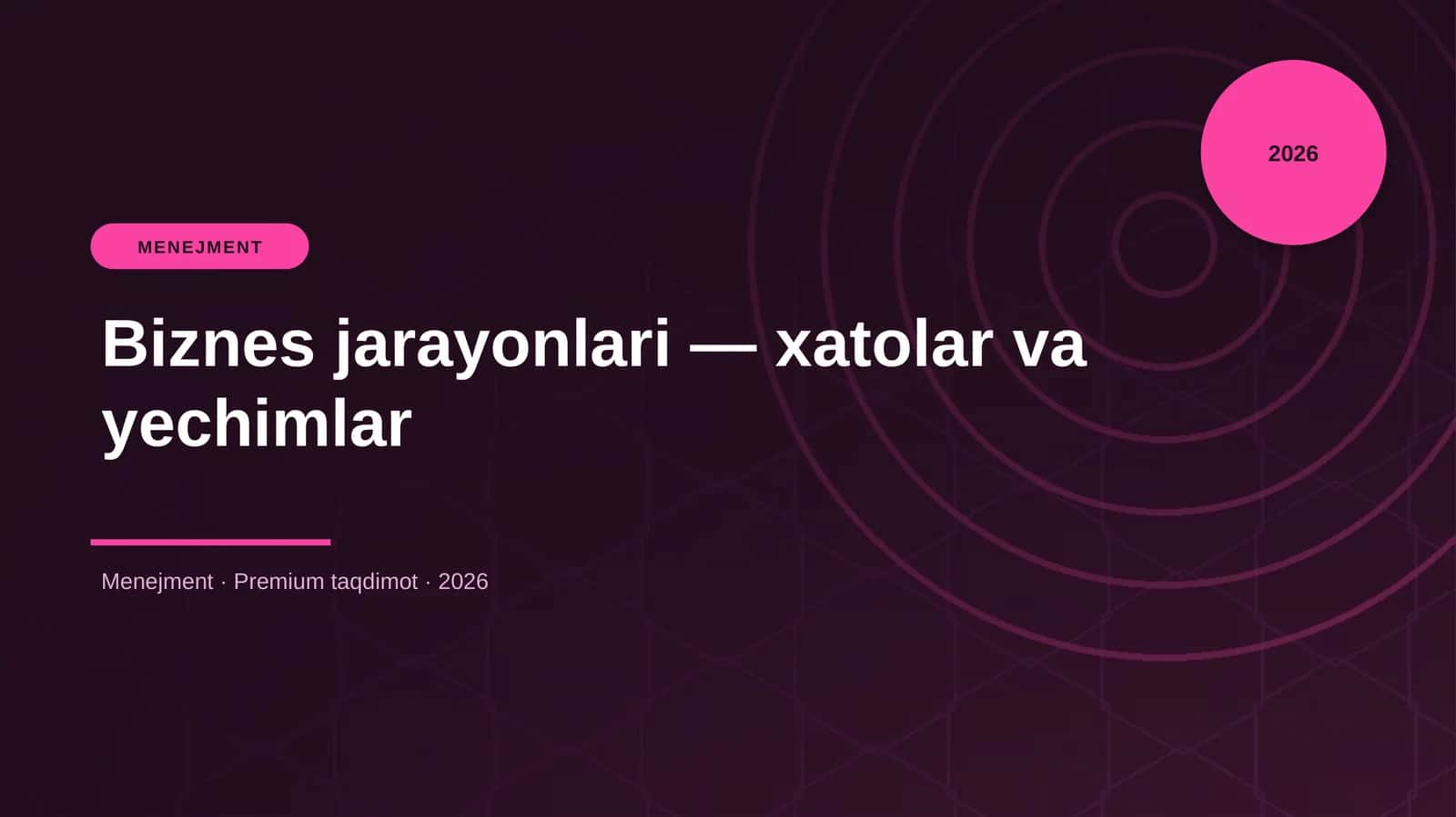 Biznes jarayonlari — xatolar va yechimlar