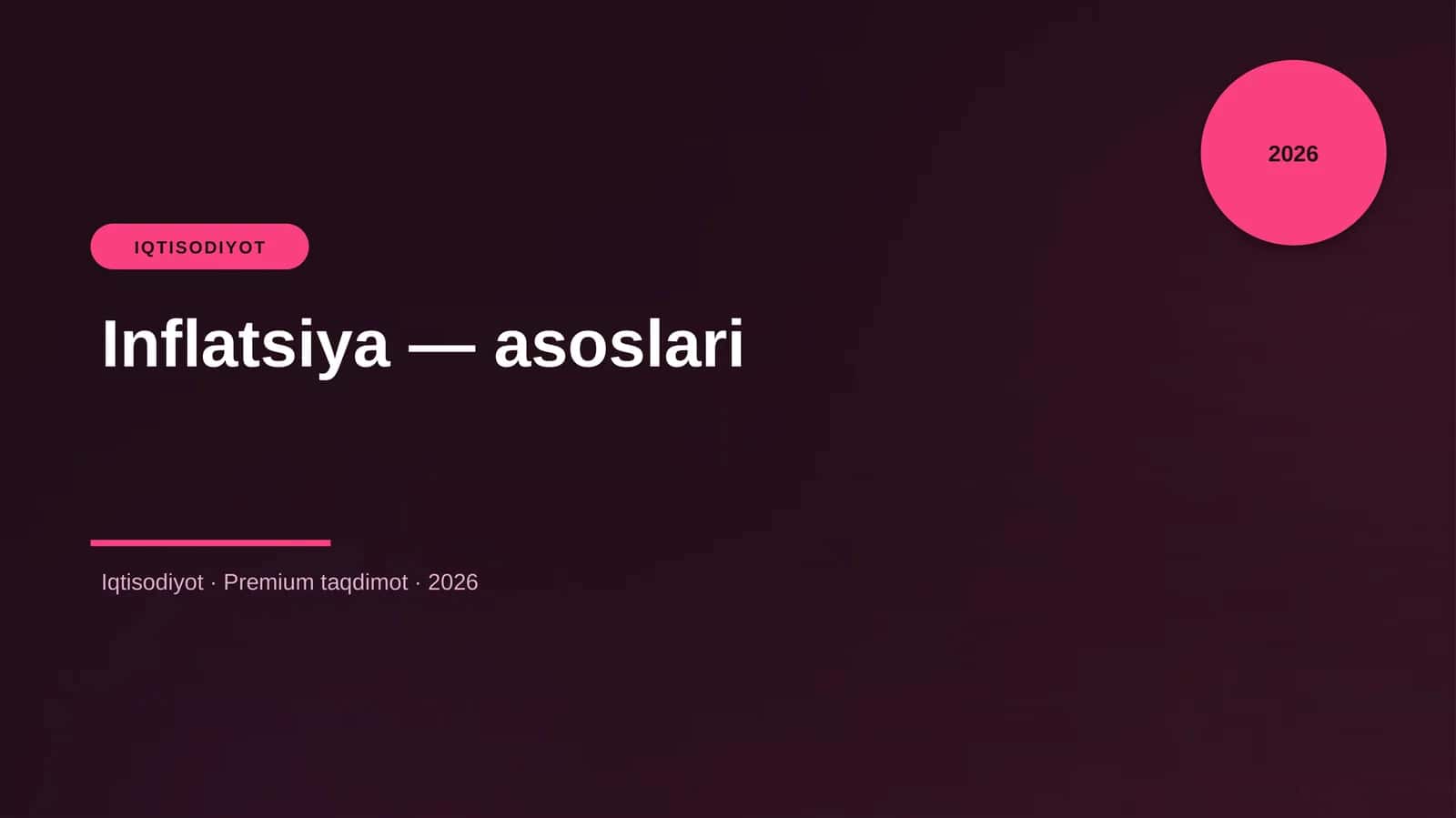 Inflatsiya — asoslari
