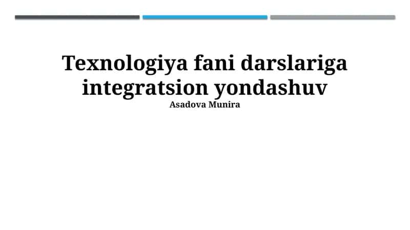 Integratsiyalashgan Darslarni Rejalashtirish va O'tkazish Metodlari