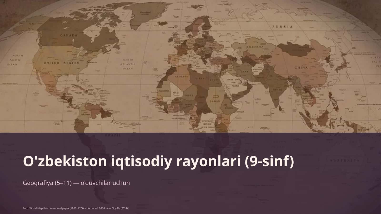 O'zbekiston iqtisodiy rayonlari (9-sinf)