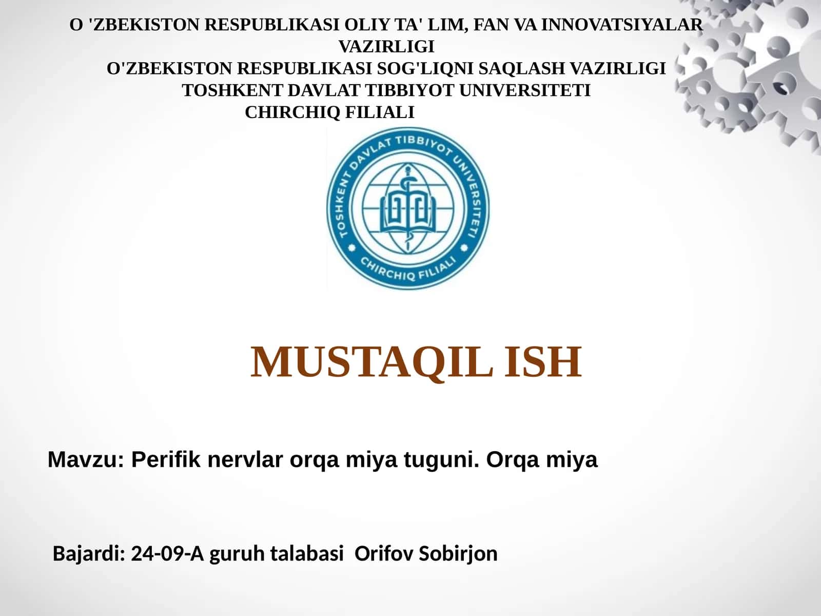 Orqa miya nervlar orqa miya tuguni
