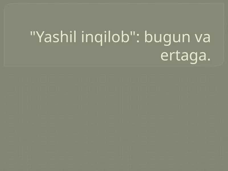Yashil inqilob