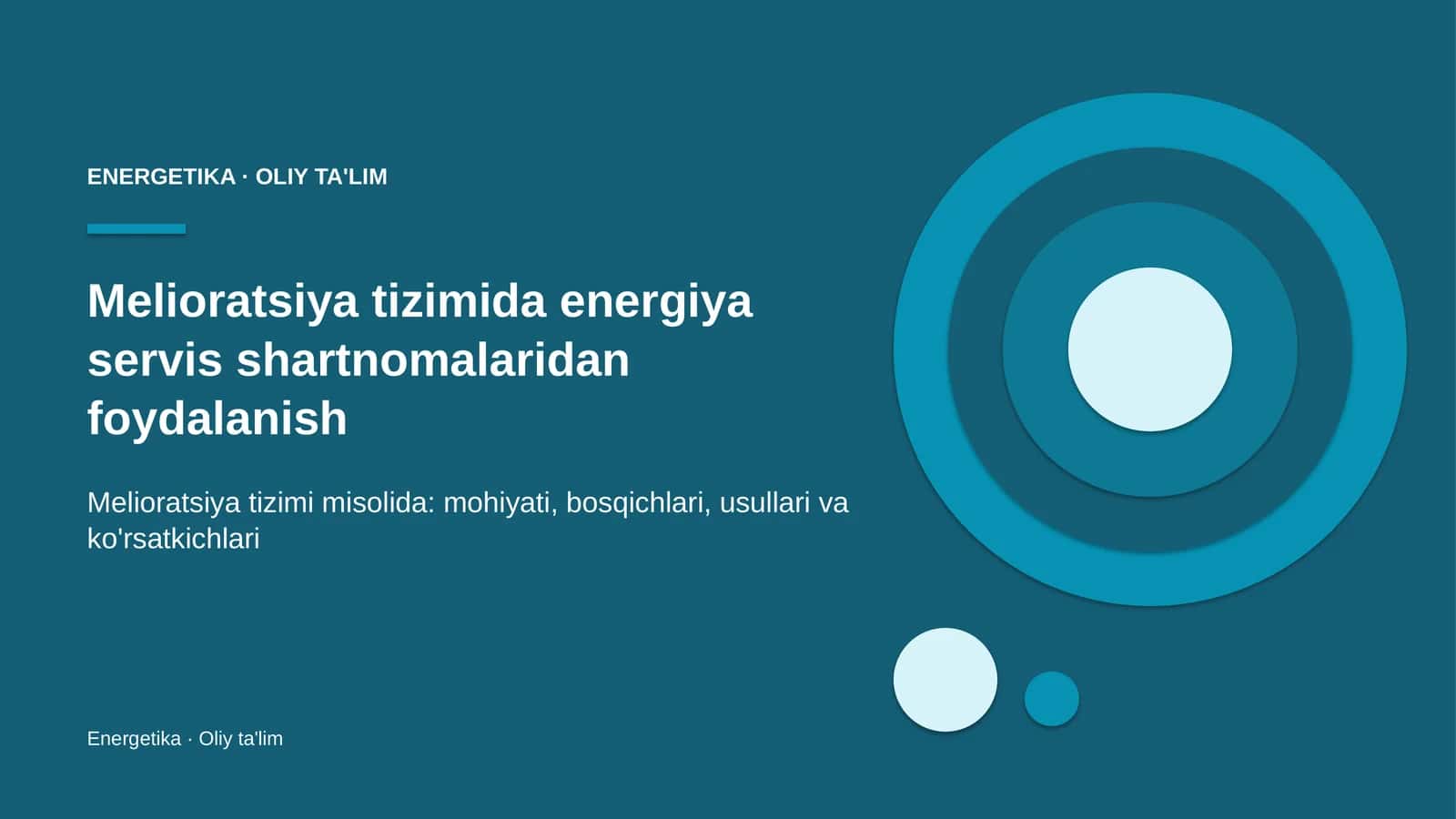 melioratsiya tizimida energiya servis shartnomalaridan foydalanish 2461