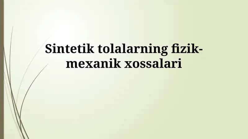Sintetik tayanchlarning fizik-mexanik xossalari