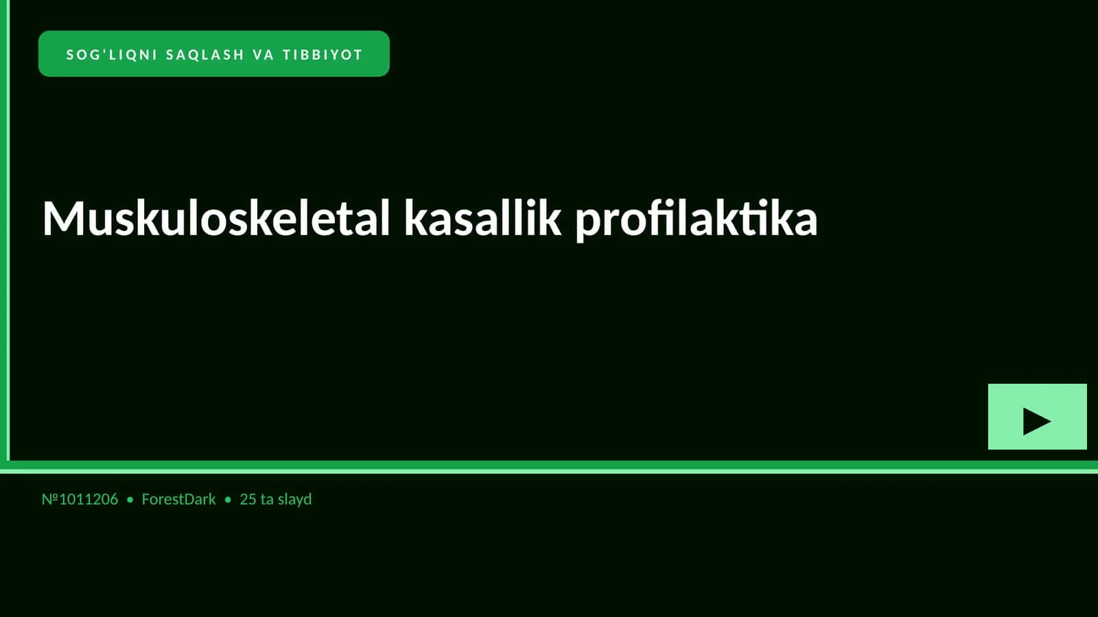 Muskuloskeletal kasallik profilaktika