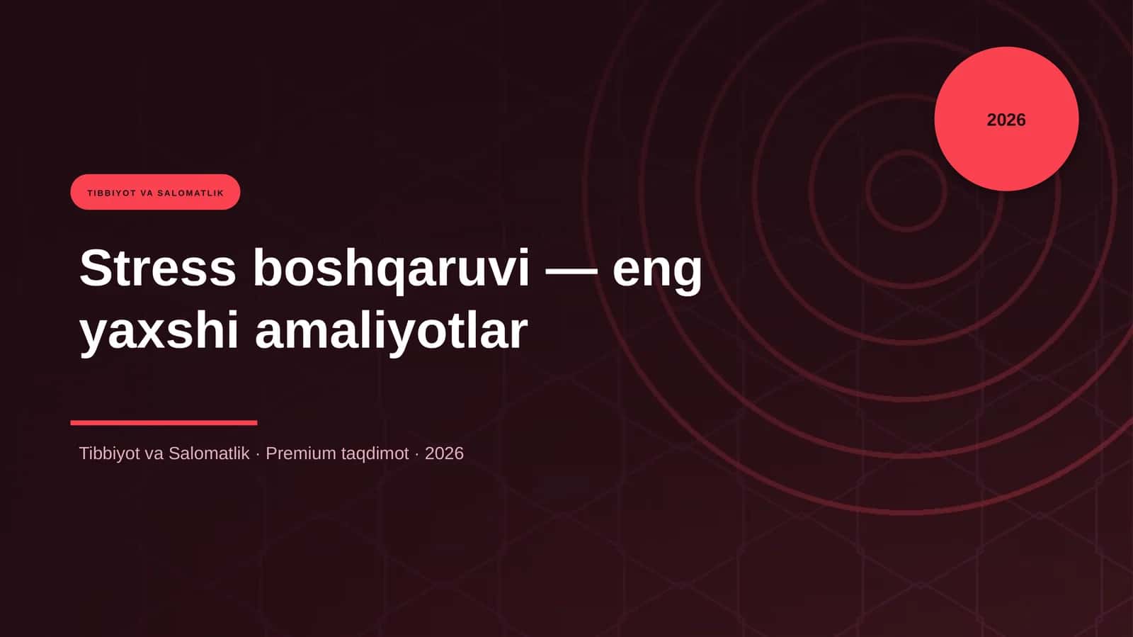 Stress boshqaruvi — eng yaxshi amaliyotlar