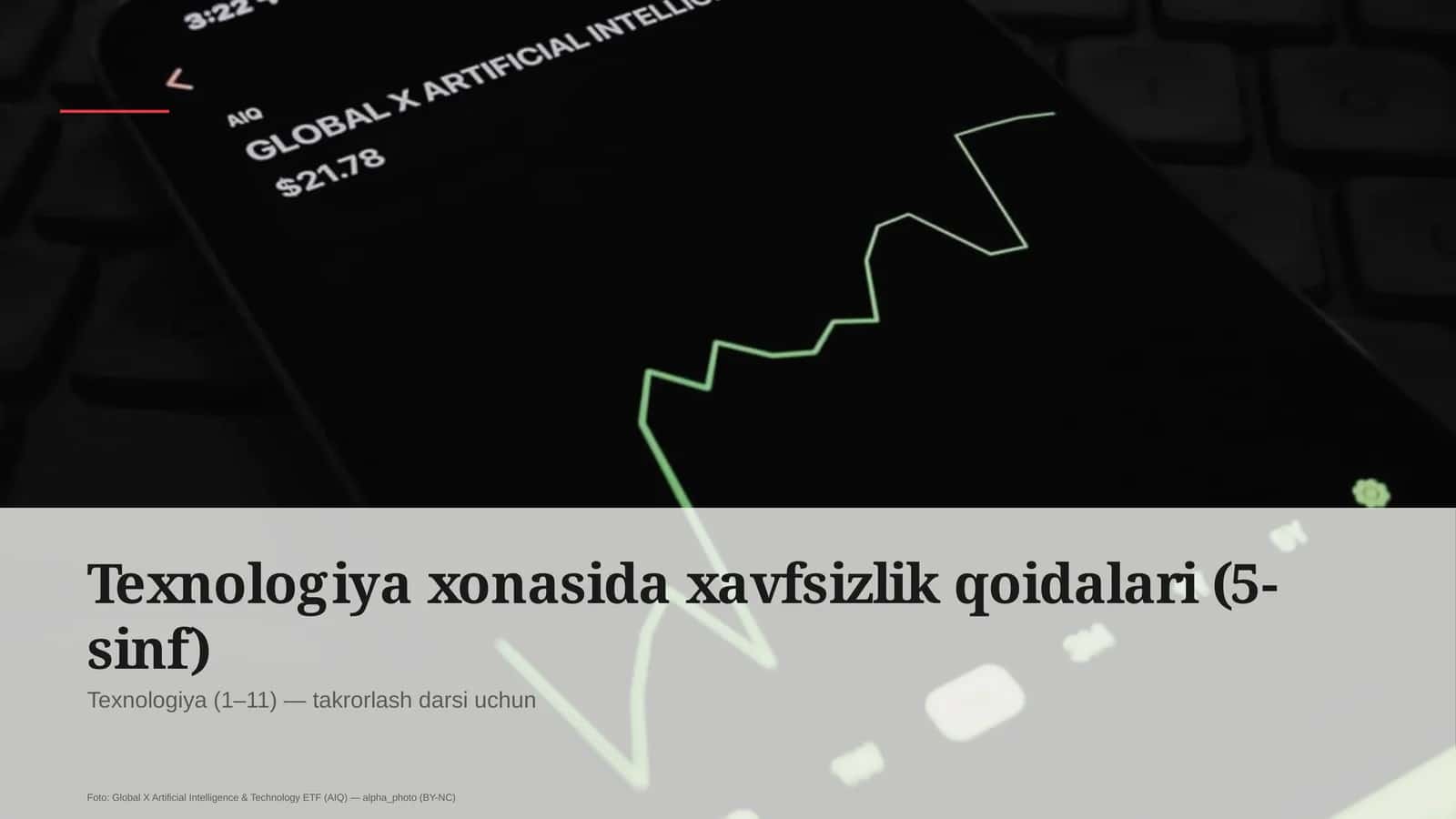 Texnologiya xonasida xavfsizlik qoidalari (5-sinf)
