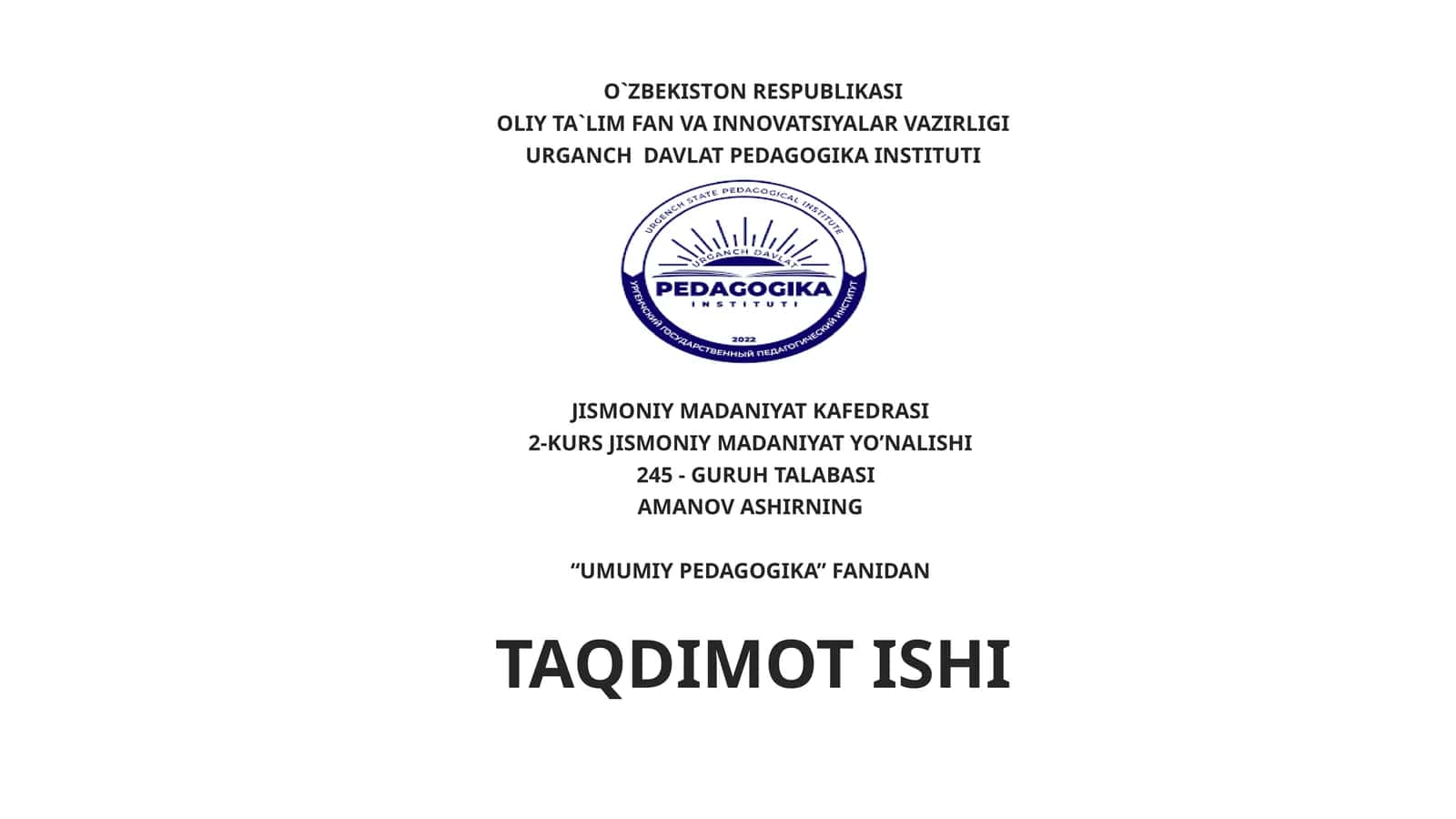 Eng qadimgi yozma manbalarda talim tarbiyaga oid fikirlar. Xalq pedagogikasi ilmiy pedagogikaning asosi