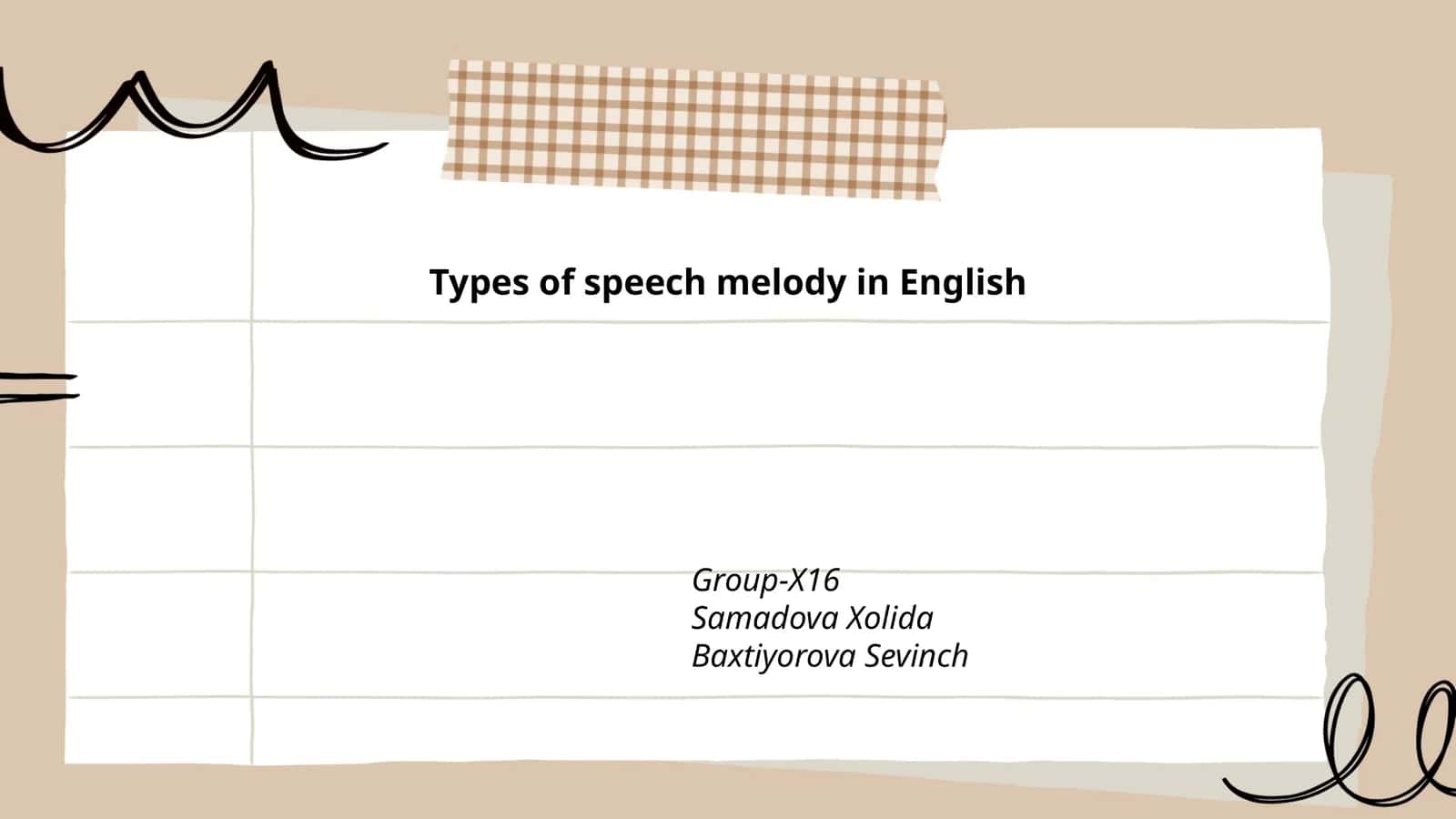 Types of speech melody in English
