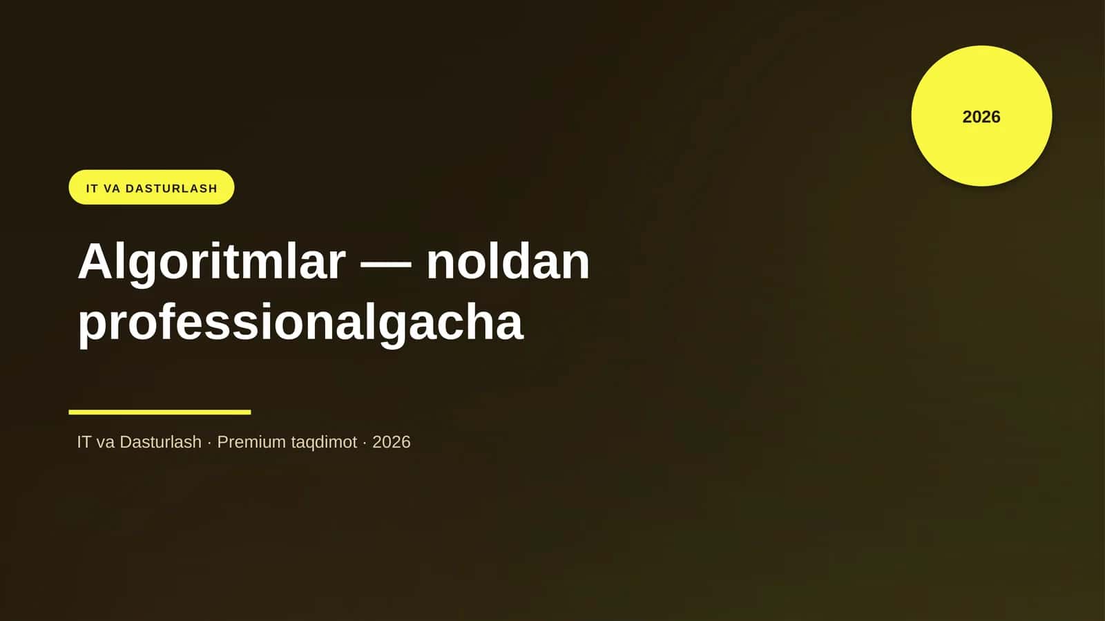 Algoritmlar — noldan professionalgacha