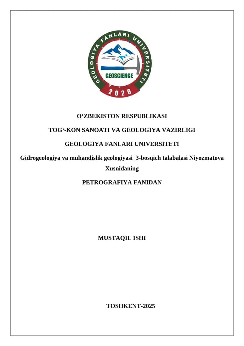 Qushrabod intruzivining PETROGRAFIK XUSUSIYATLARI