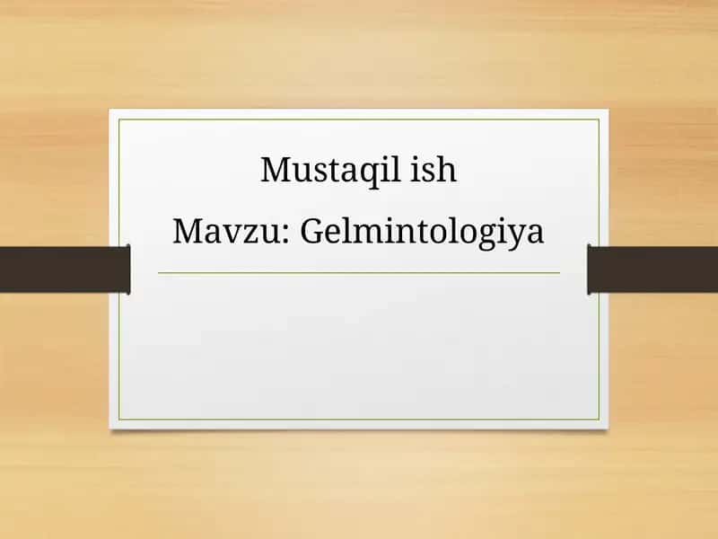 Gelmintologiya