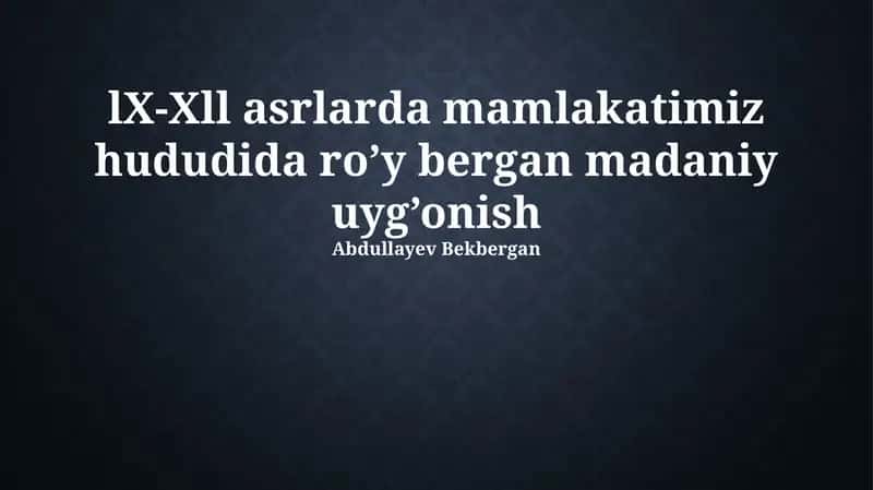 Mustaqillikka intilish va milliy g'oya
