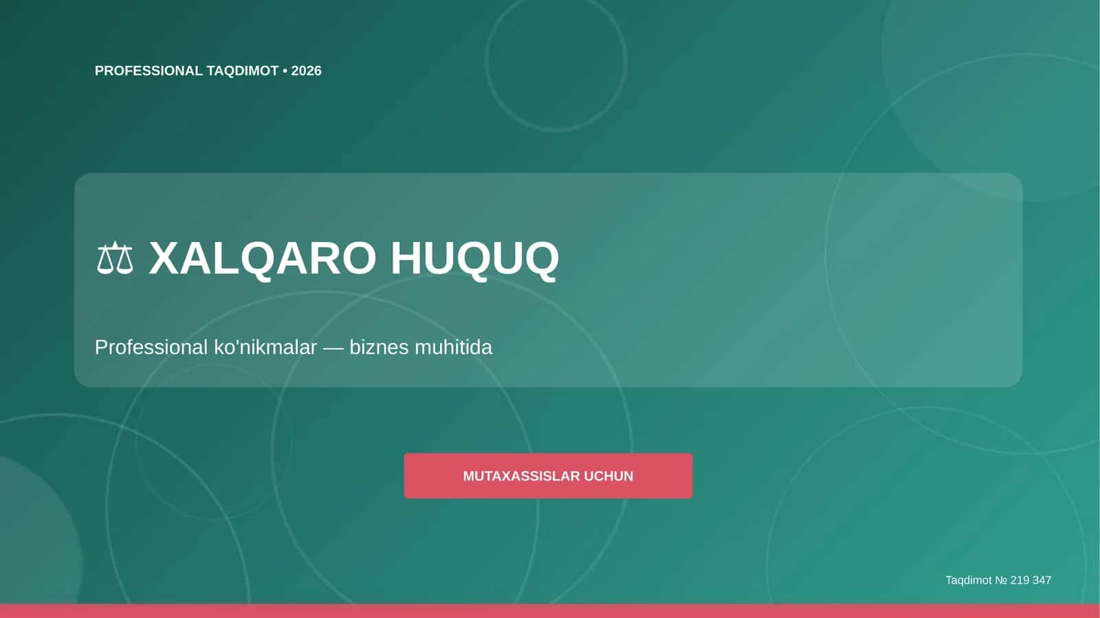 Xalqaro Huquq Professional Taqdimot