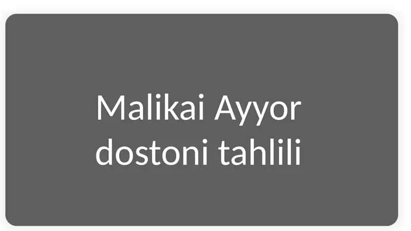 Malikai Ayyor dostoni tahlili