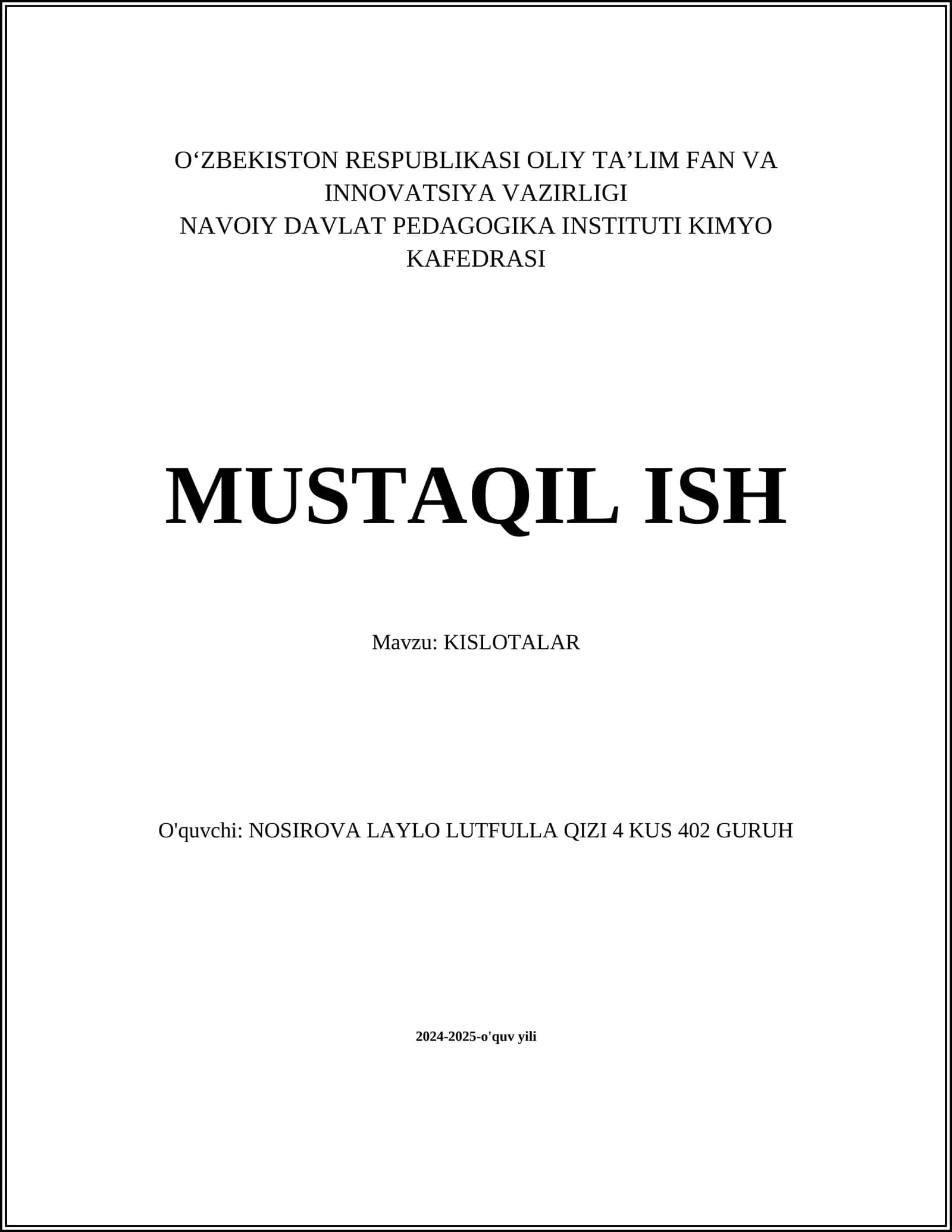 KISLOTALAR
