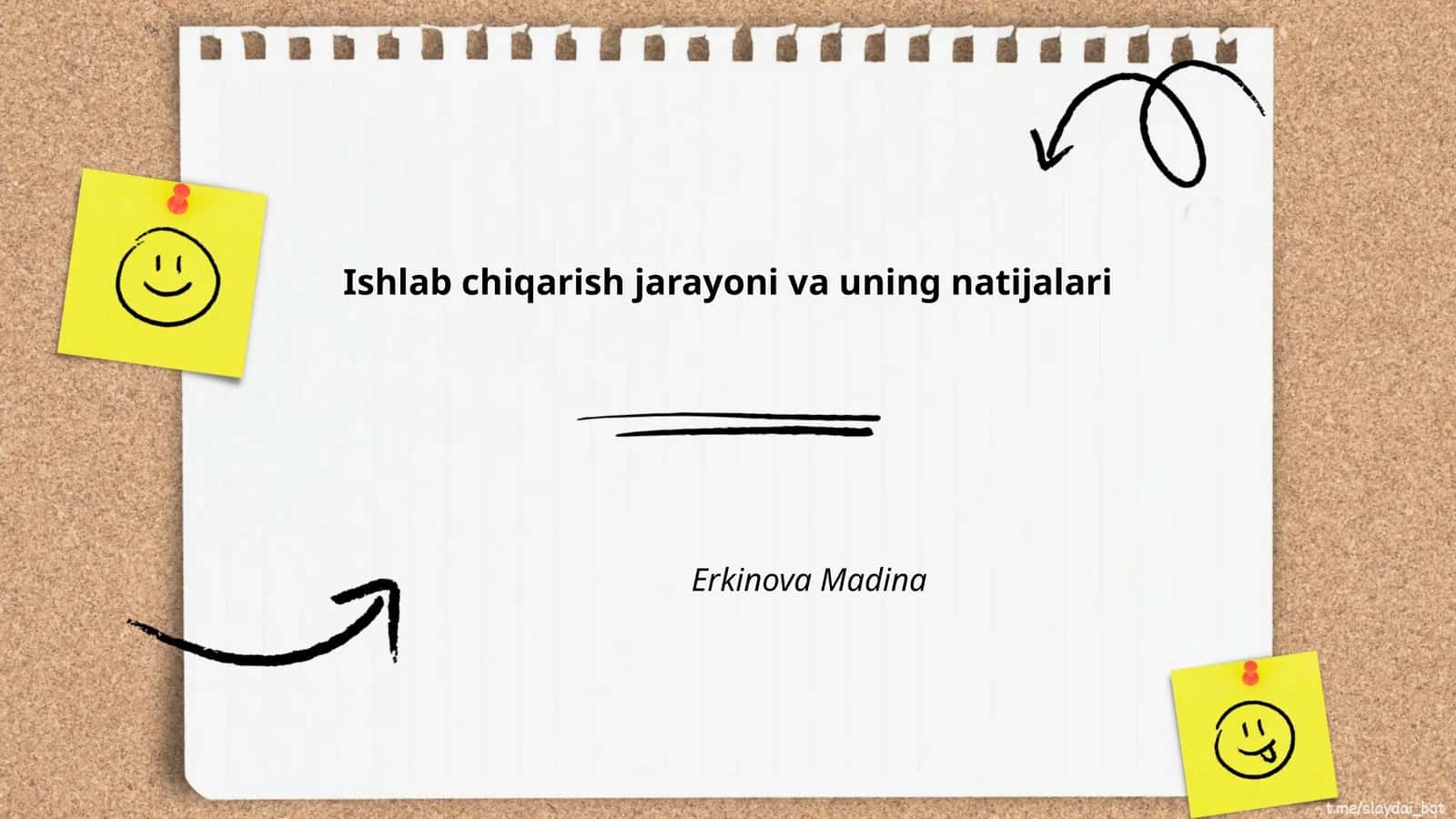 Ishlab chiqarish jarayoni va uning natijalari