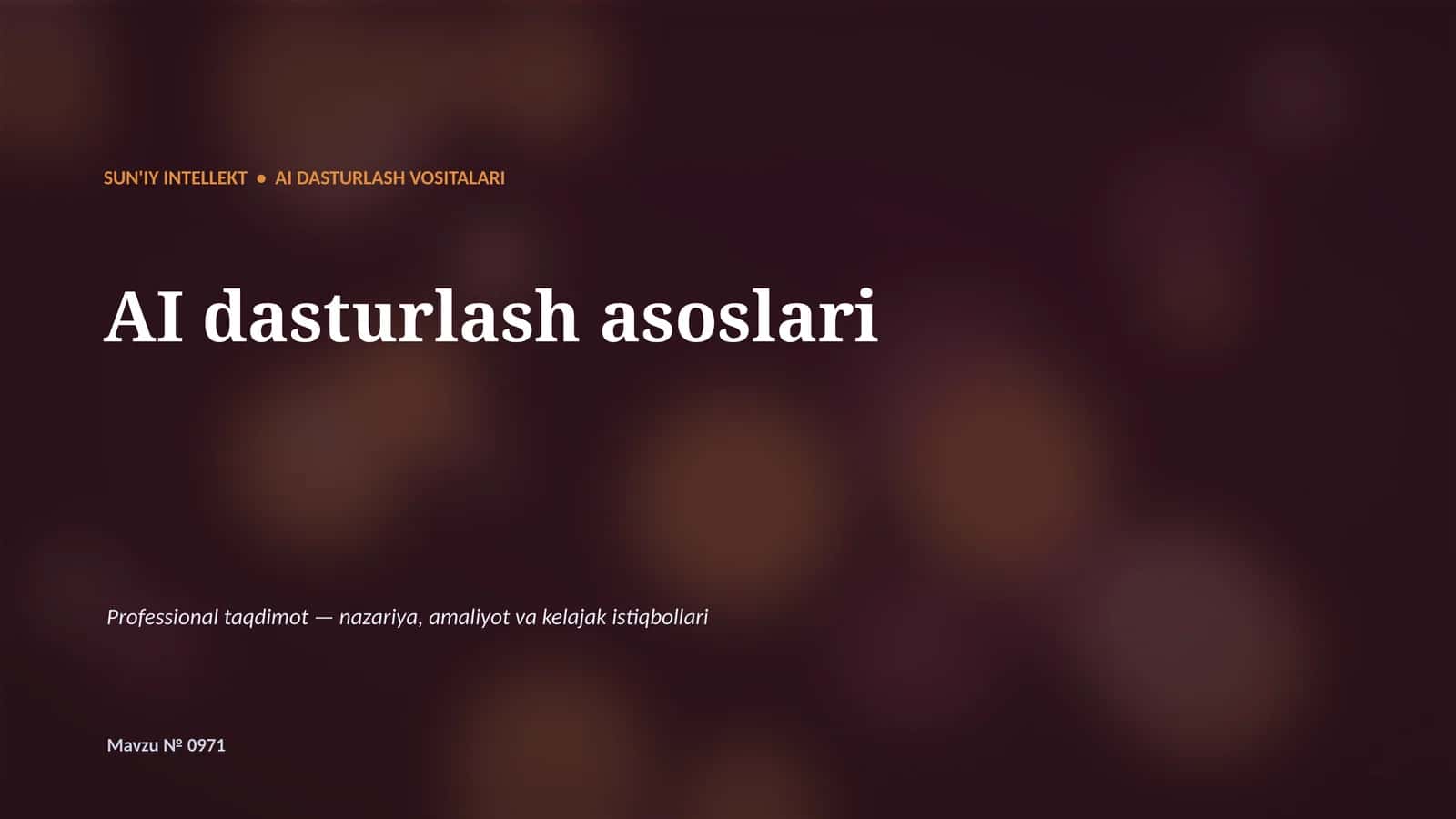 AI dasturlash asoslari
